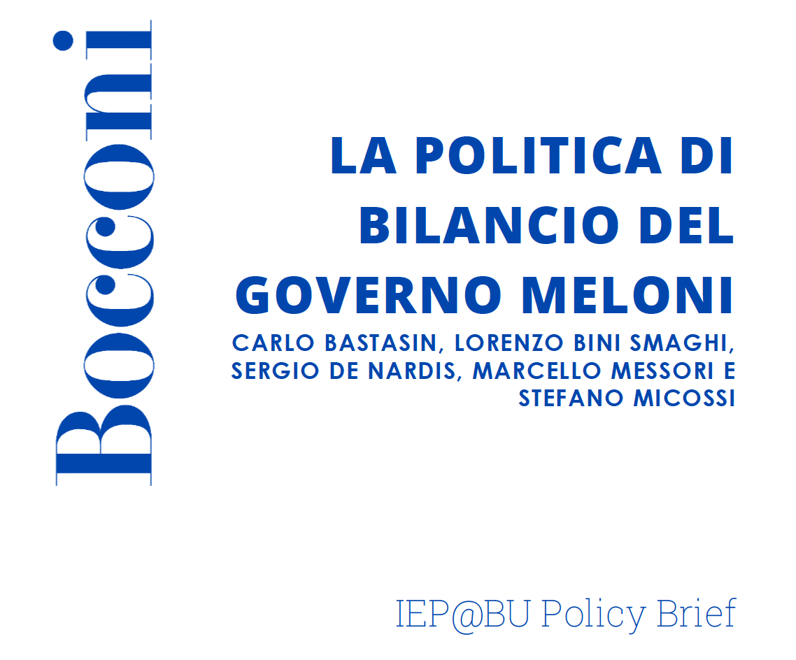 Policy Brief: La Politica Di Bilancio Del Governo Meloni | IEP@BU